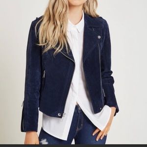 Navy suede jacket. BCBGeneration.